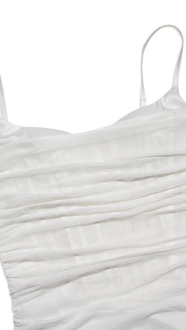 AIIZIE FISHBONE MIDI DRESS IN WHITE - product image