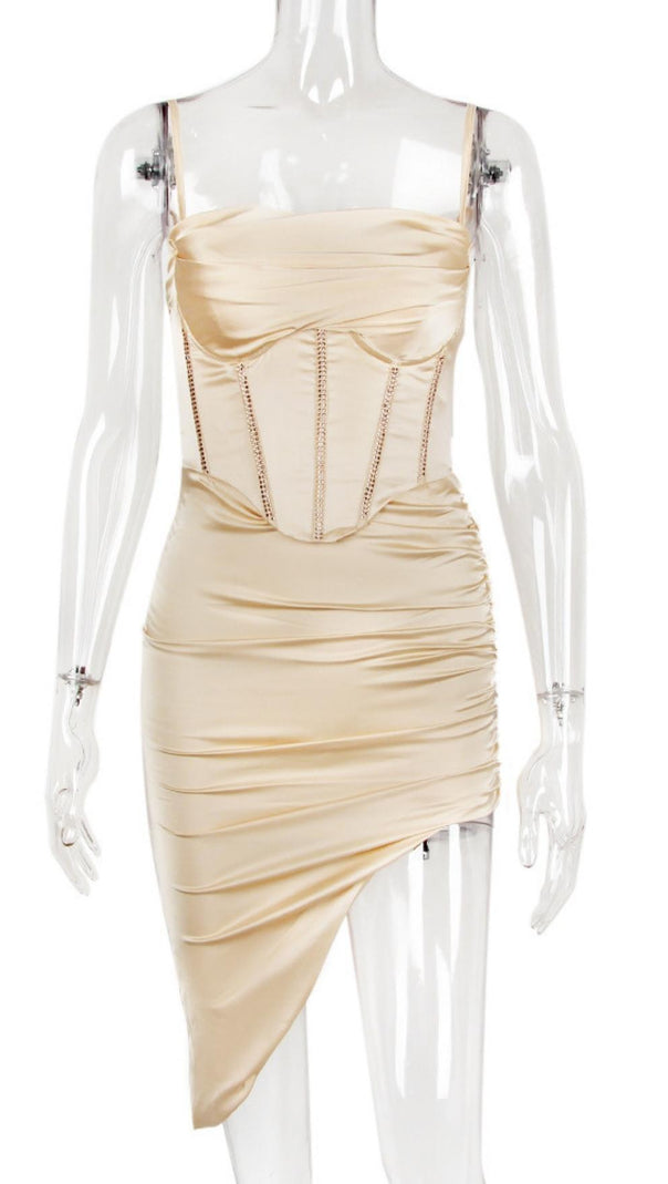 AIIZIE FISHBONE MIDI DRESS IN WHITE - product image