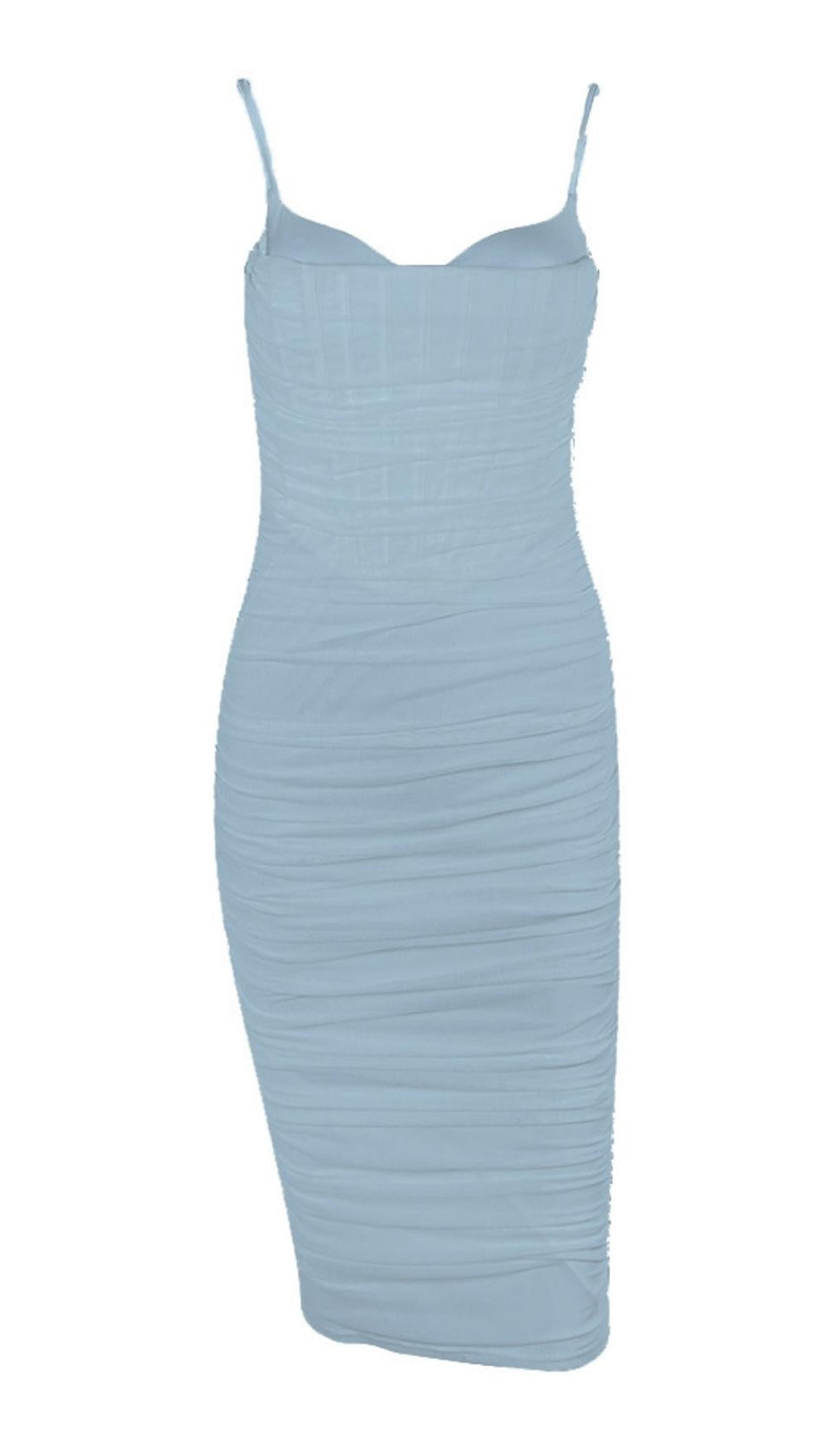 FISHBONE MIDI DRESS IN WHITE