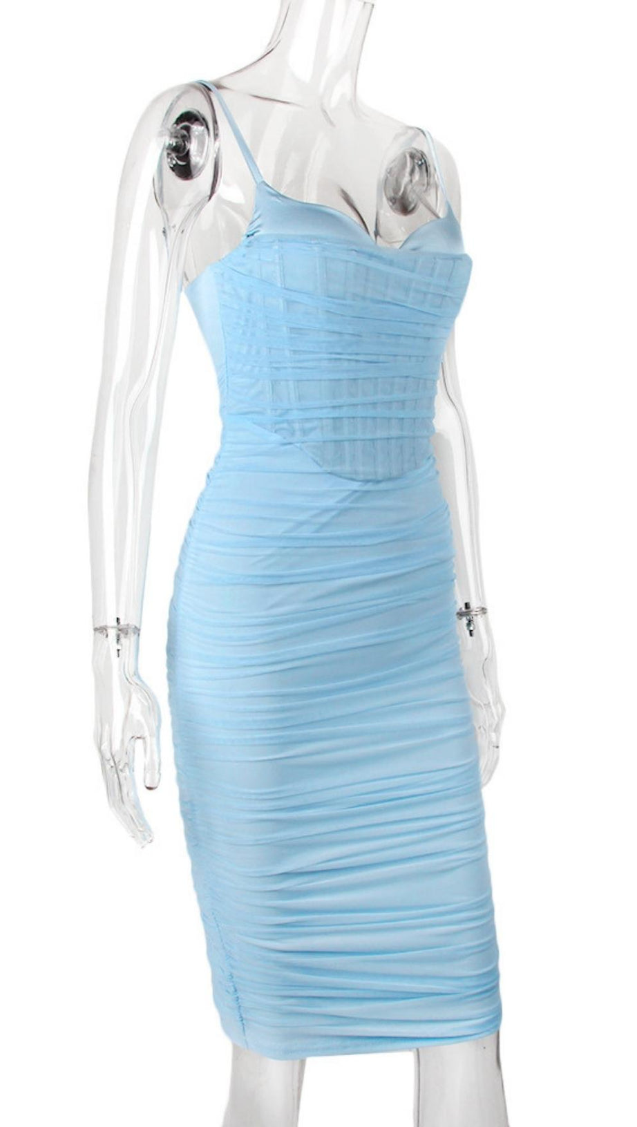 FISHBONE MIDI DRESS IN WHITE