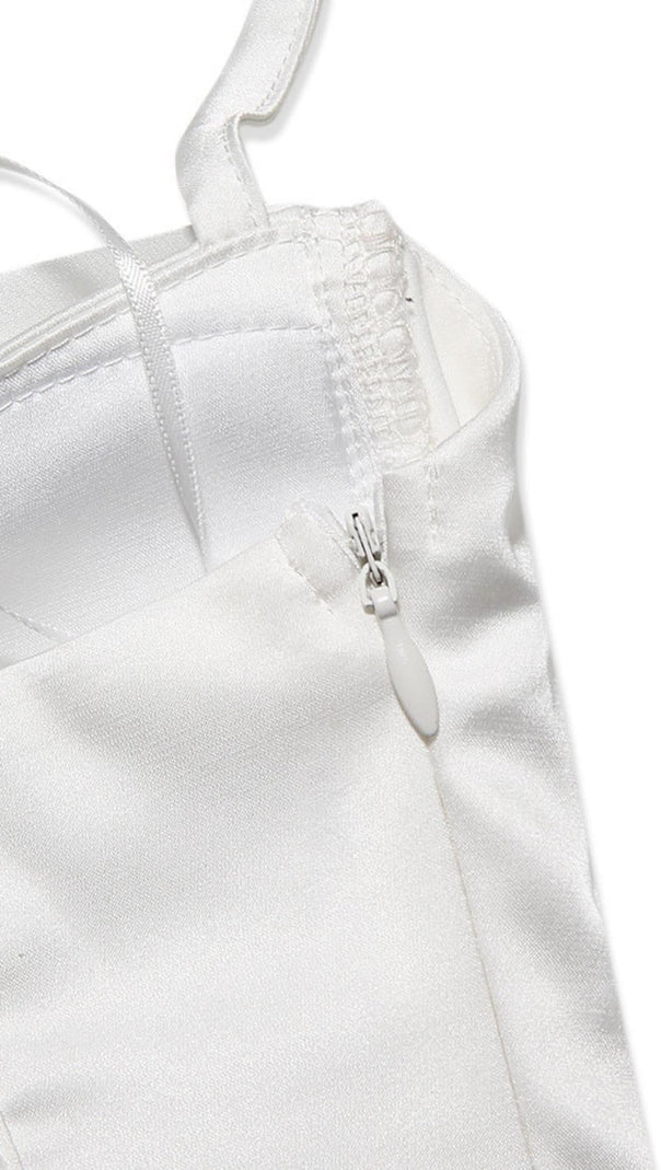 AIIZIE FISHBONE MIDI DRESS IN WHITE - product image