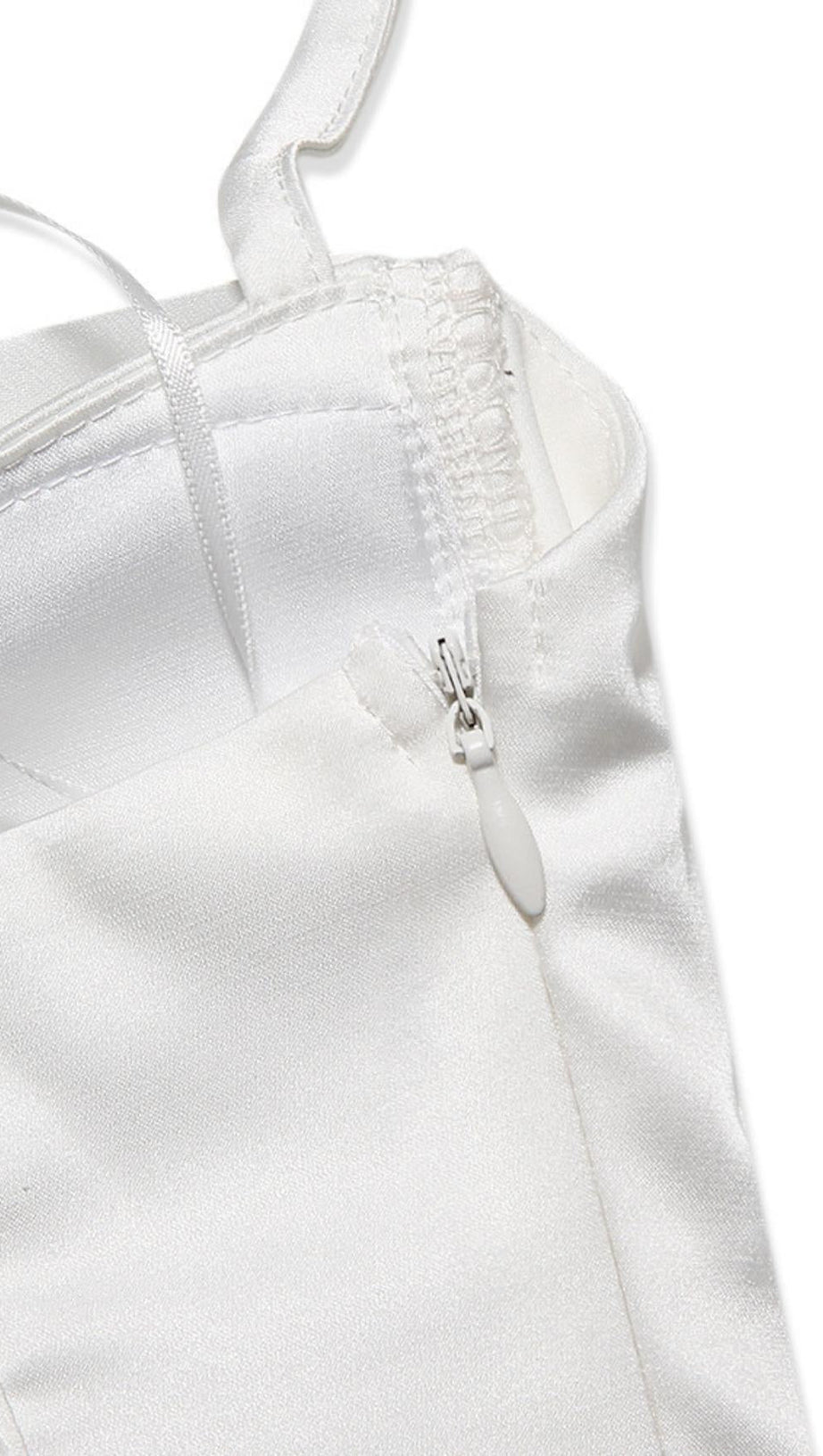 FISHBONE  MIDI DRESS IN WHITE