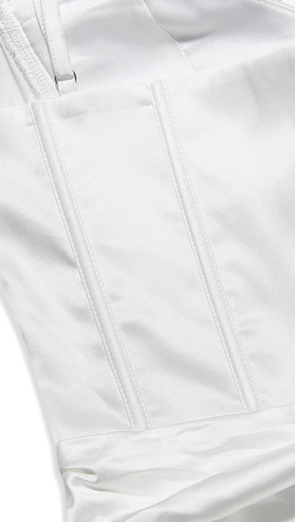 AIIZIE FISHBONE MIDI DRESS IN WHITE - product image