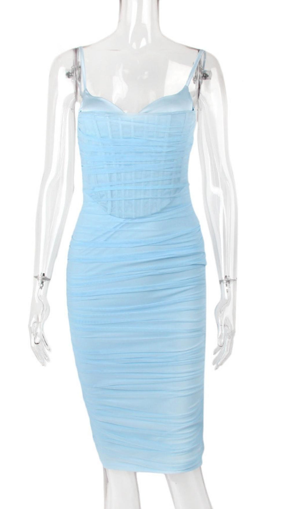 FISHBONE MIDI DRESS IN WHITE