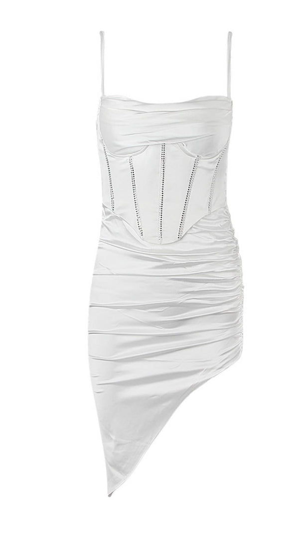AIIZIE FISHBONE MIDI DRESS IN WHITE - product image