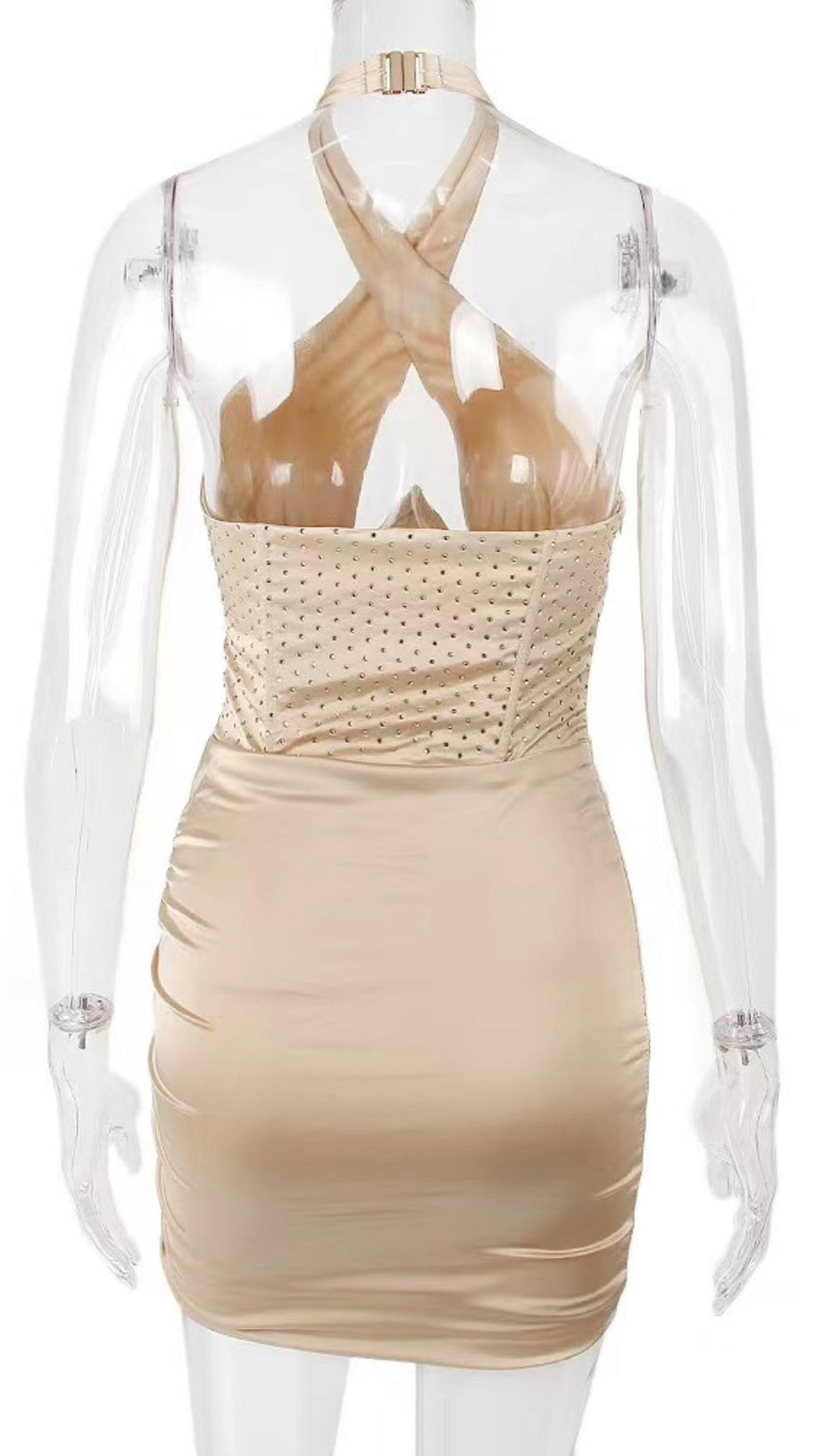 FISHBONE MINI DRESS IN BLUE