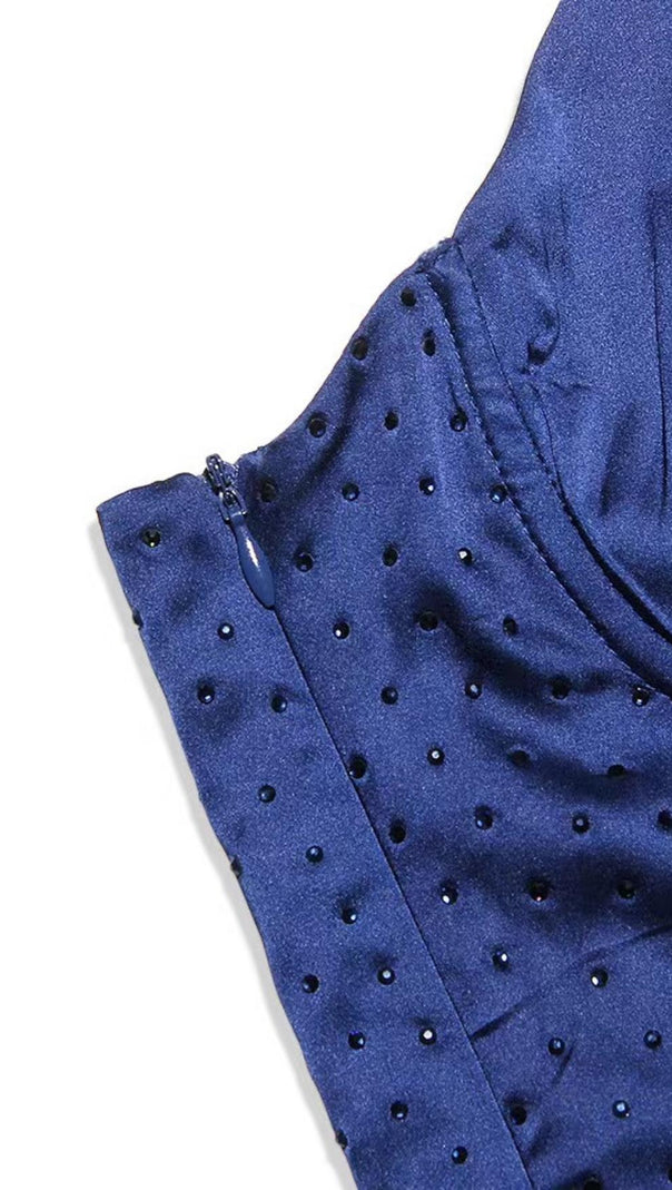AIIZIE FISHBONE MINI DRESS IN BLUE - product image