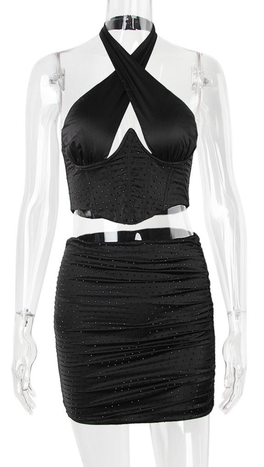 FISHBONE MINI DRESS IN PINK