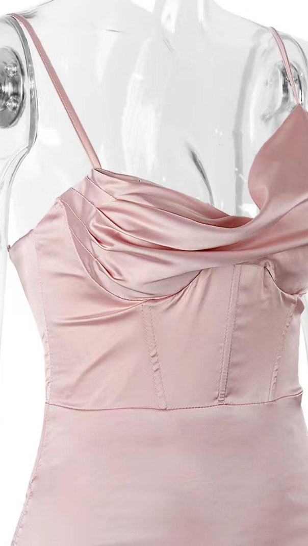 AIIZIE FISHBONE MINI DRESS IN PINK - product image