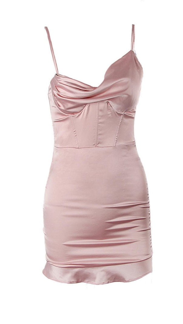 AIIZIE FISHBONE MINI DRESS IN PINK - product image
