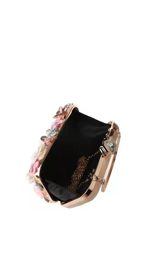 AIIZIE FLORAL ENBROIDERY CLUTCH - PINK - product image
