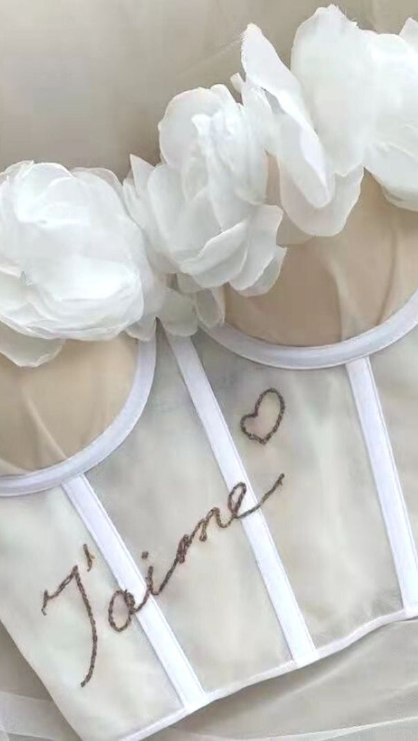 AIIZIE FLORAL LACE CORSET TOP - product image