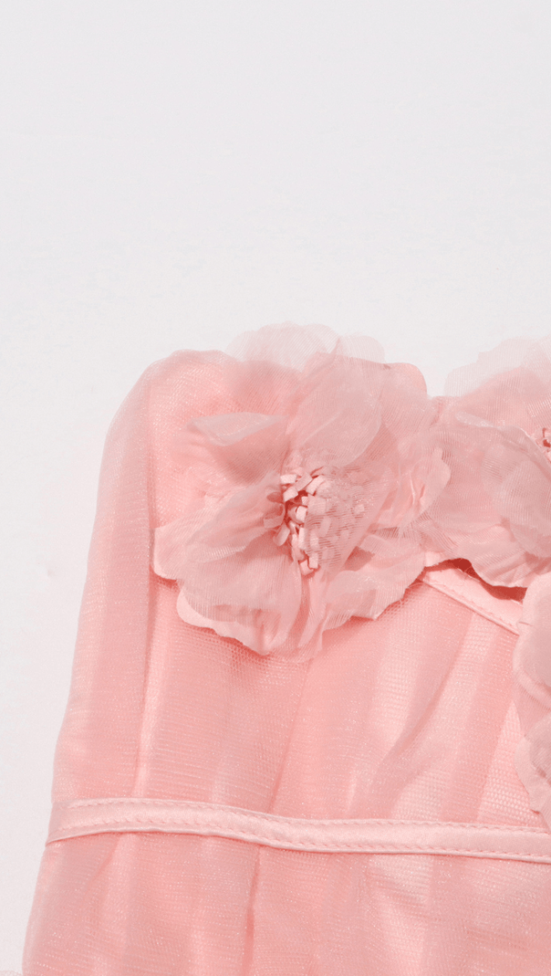 AIIZIE FLOWER-APPLIQUÉ STRAPLESS MINI DRESS IN PINK - product image