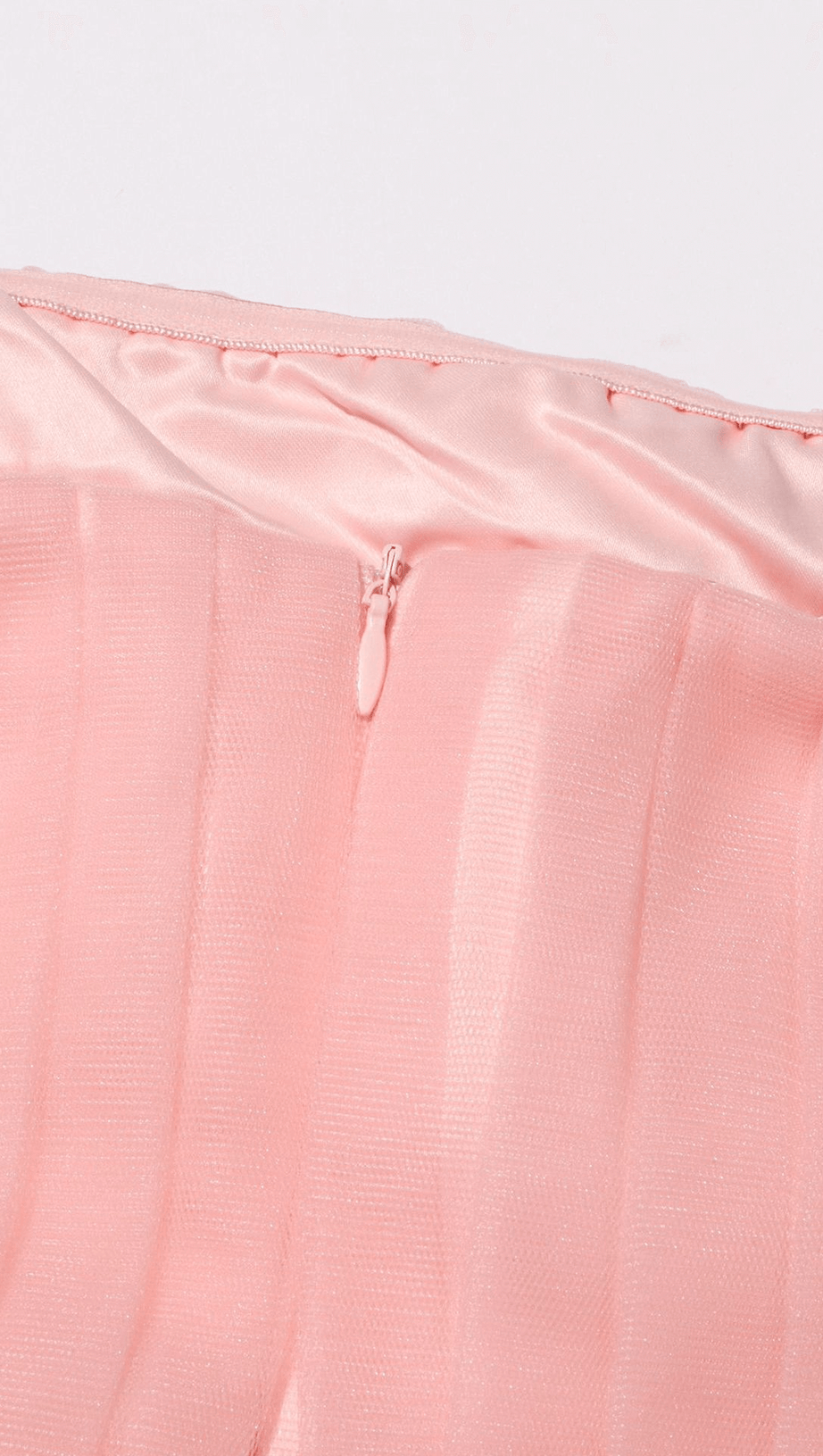 FLOWER-APPLIQUÉ STRAPLESS MINI DRESS IN PINK