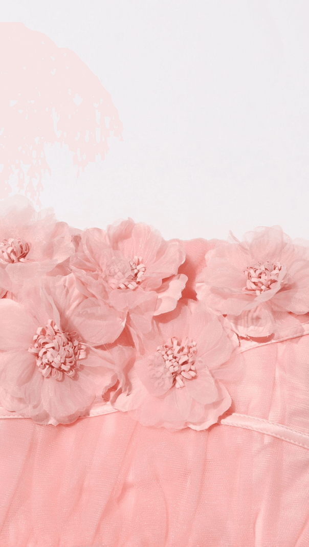 AIIZIE FLOWER-APPLIQUÉ STRAPLESS MINI DRESS IN PINK - product image