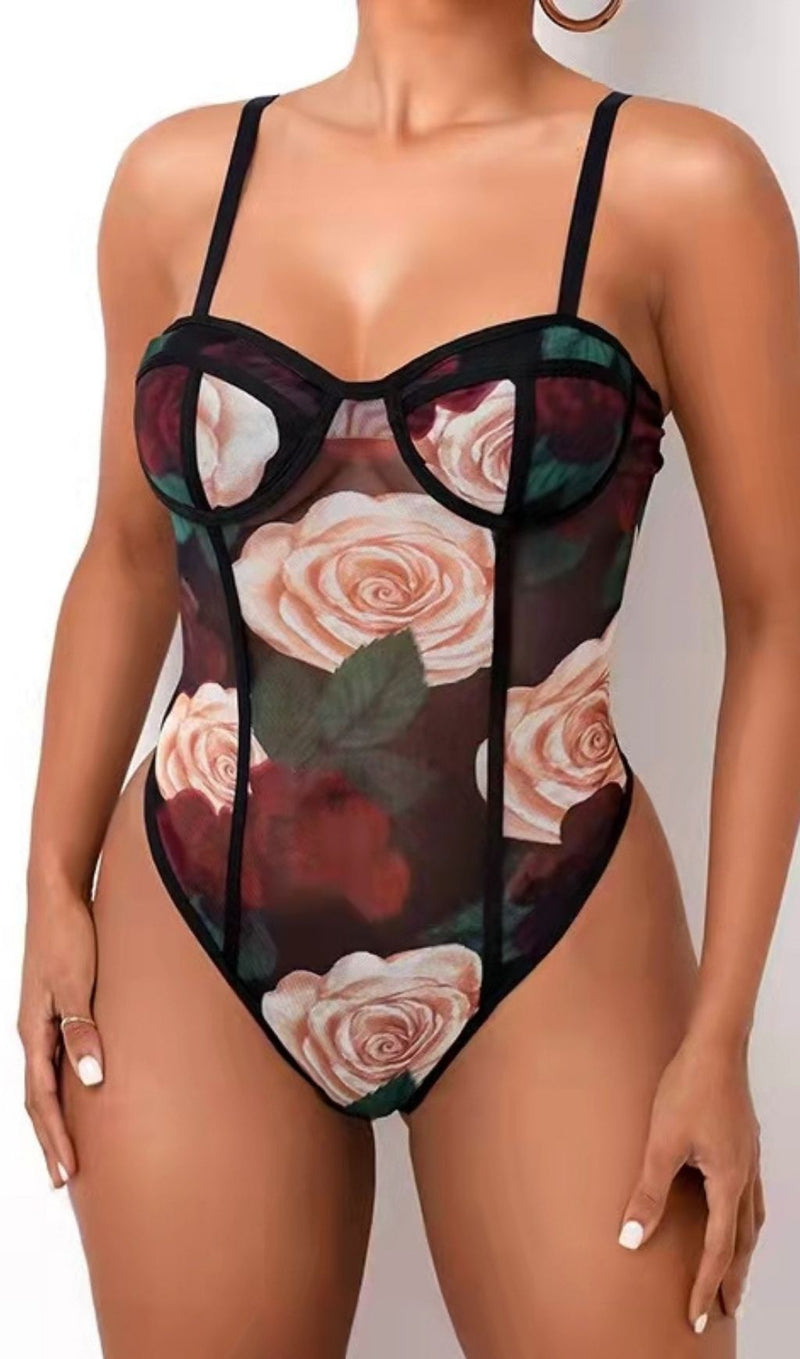 FLOWER PRINT BODYSUIT