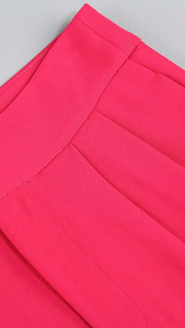 AIIZIE IRMA FEATHER TRIM BLAZER SUITS IN ROSE RED - product image