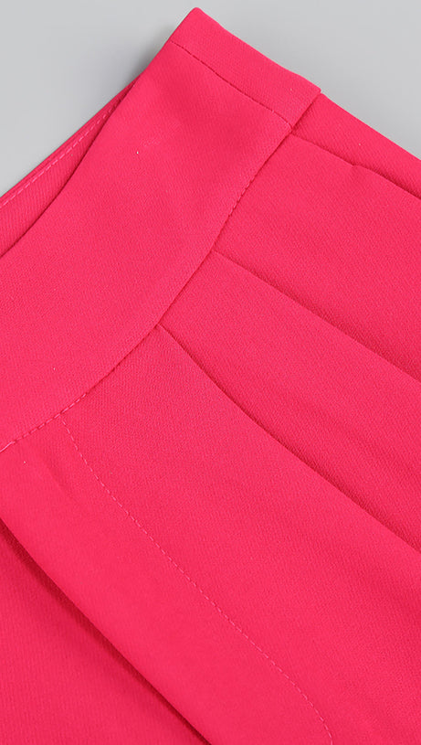 IRMA BLAZERANZÜGE MIT FEDERBESATZ IN ROSENROT