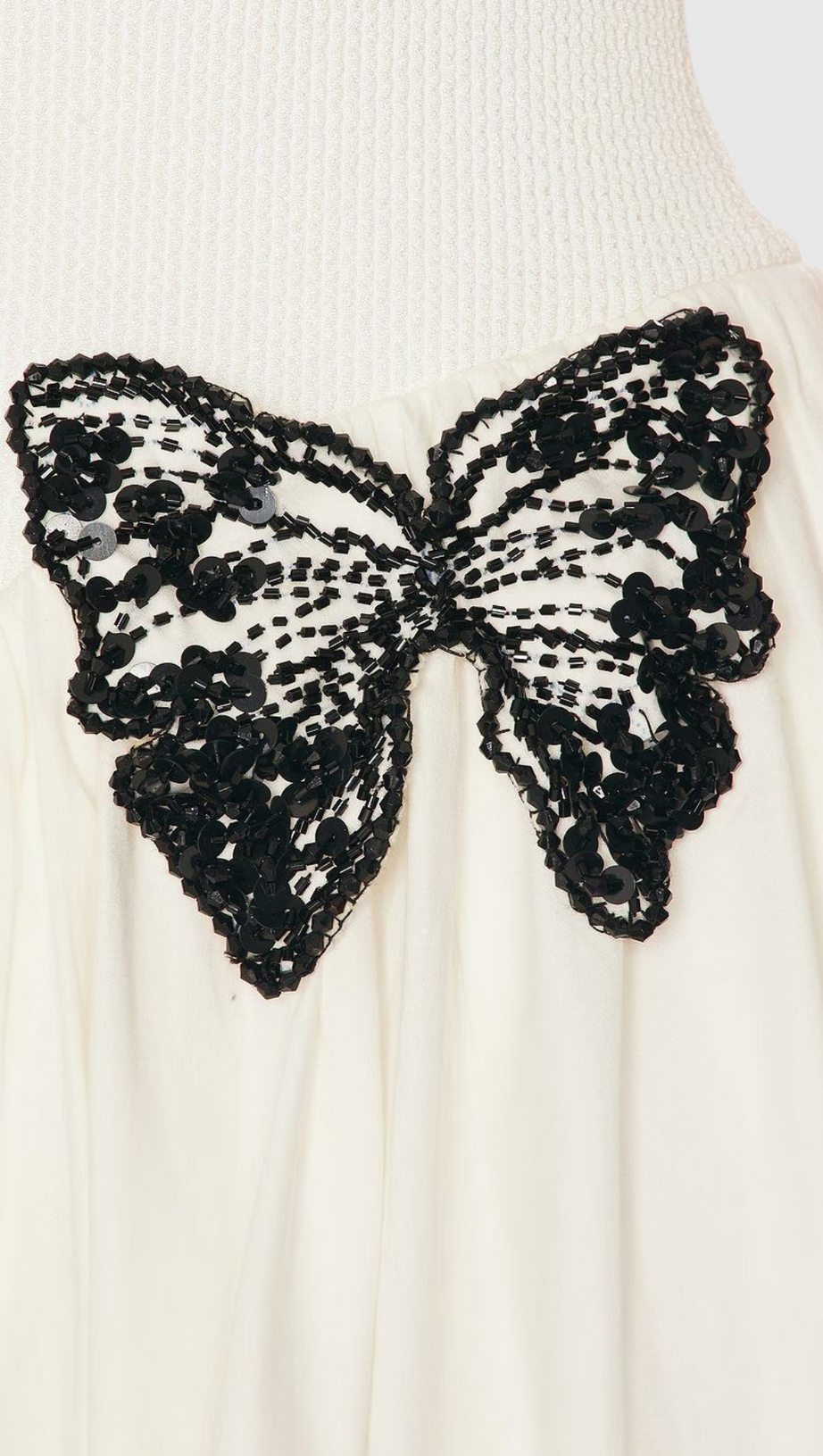 BUTTERFLY EMBELLISHED KNIT MIDI DRESS