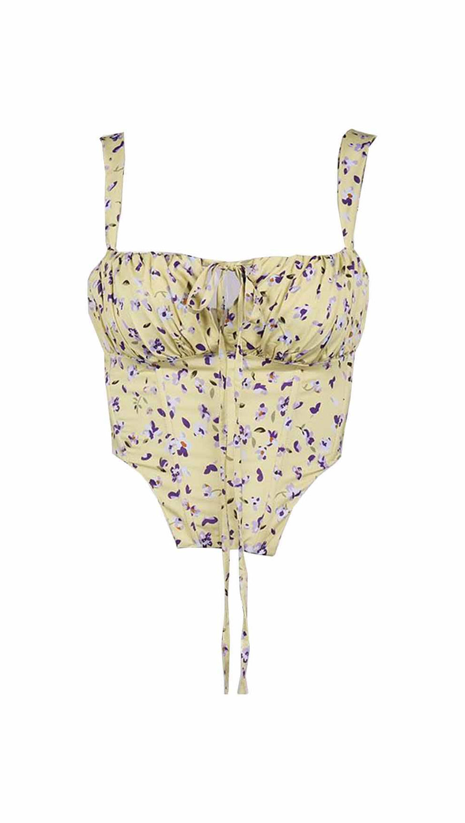 GILET SENZA SPALLINE IN PIZZO FLOREALE.