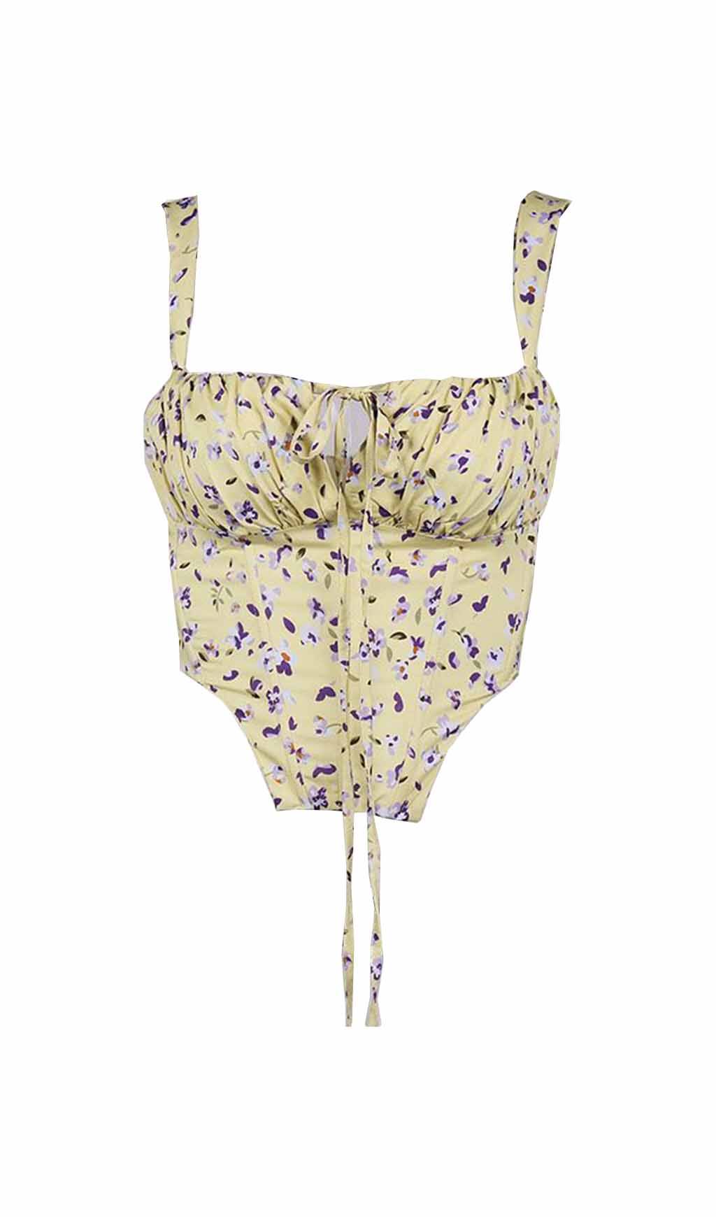 GILET SENZA SPALLINE IN PIZZO FLOREALE.