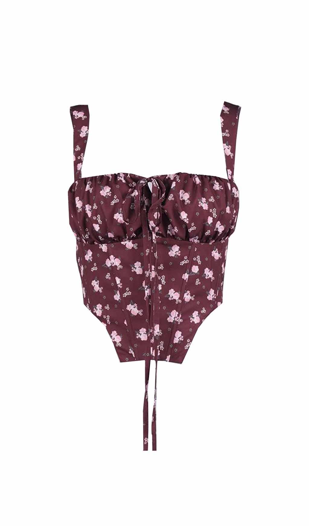 GILET SENZA SPALLINE IN PIZZO FLOREALE.