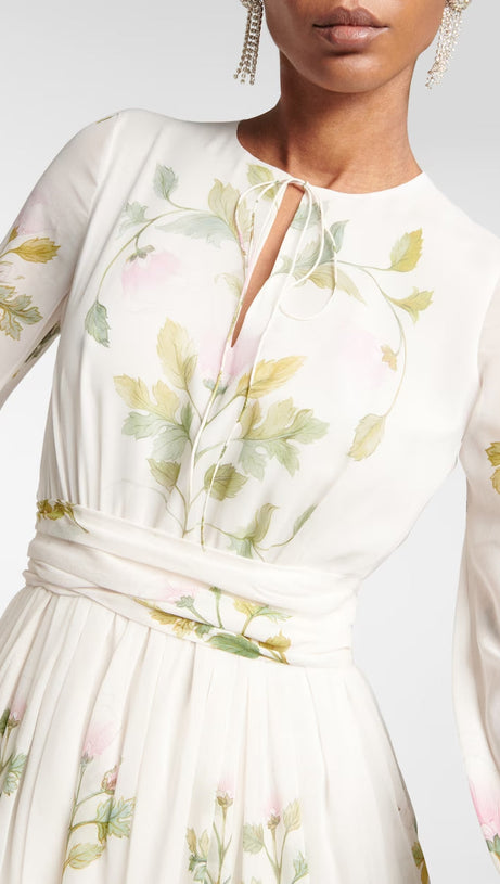 FLORAL SILK GEORGETTE MAXI DRESS