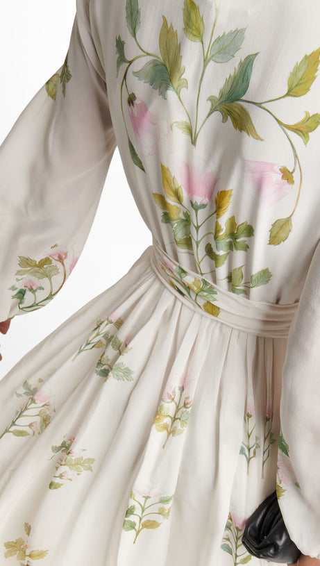 FLORAL SILK GEORGETTE MAXI DRESS