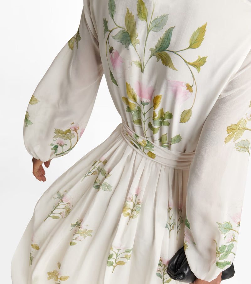 FLORAL SILK GEORGETTE MAXI DRESS