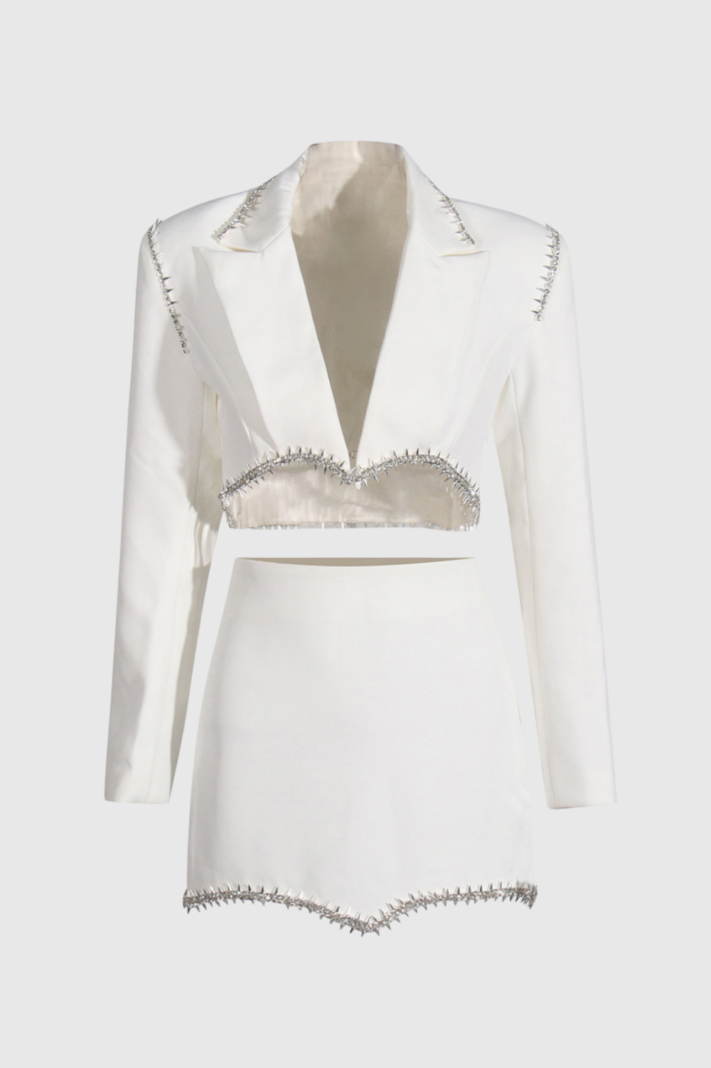 FREDERICA CRYSTAL-EMBELLISHED BLAZER SET