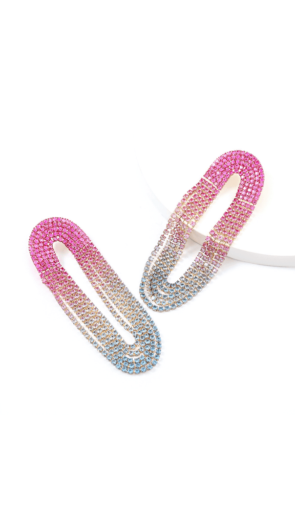 AIIZIE FULL DIAMOND TASSEL EARRINGS - product image