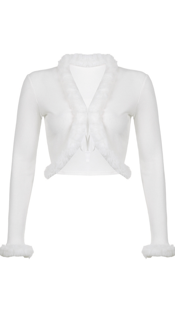 Furry Lace Cardigan Top