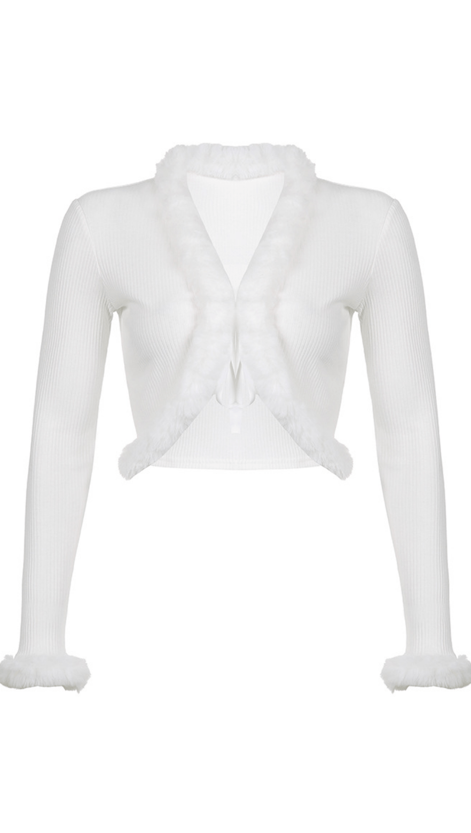 FURRY LACE CARDIGAN TOP