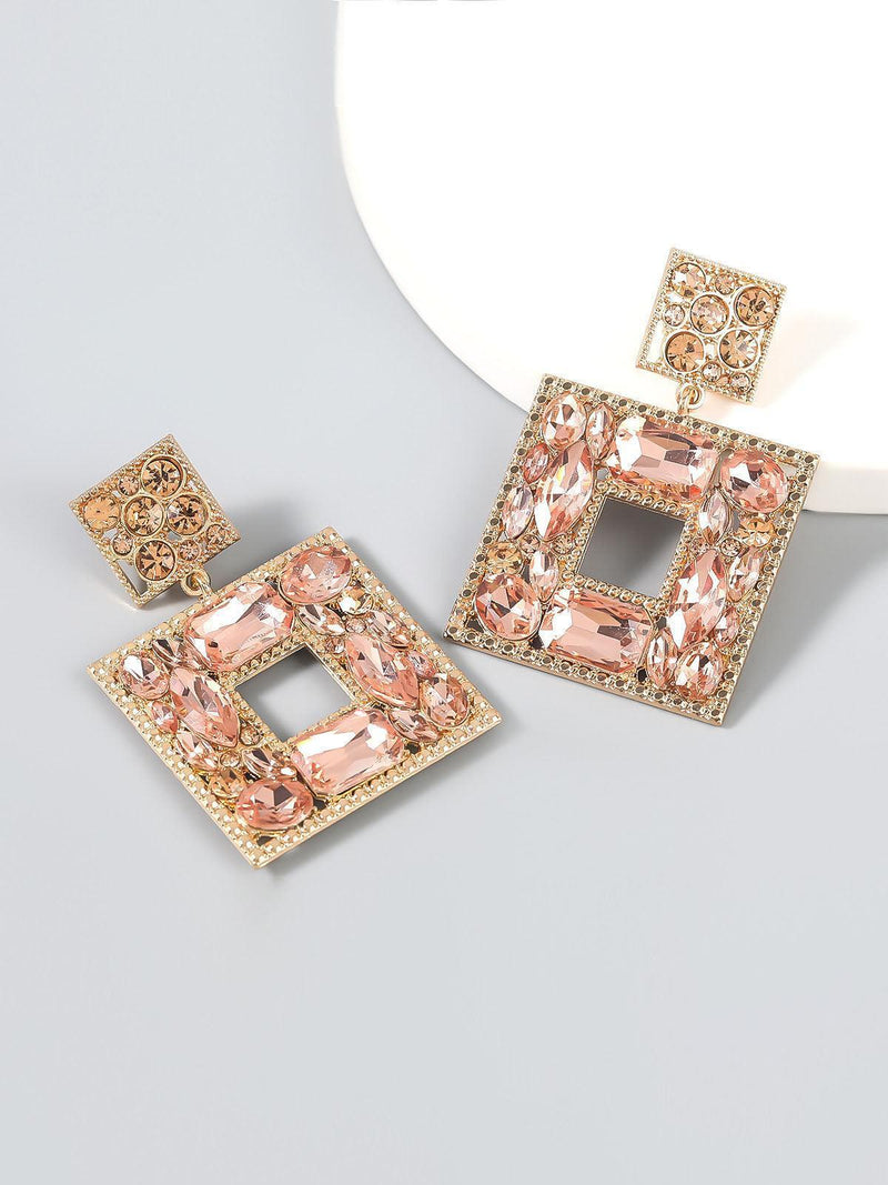 Gem Door Knocker Statement Earrings