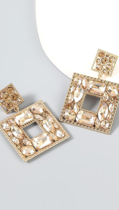 GEM DOOR KNOCKER STATEMENT EARRINGS