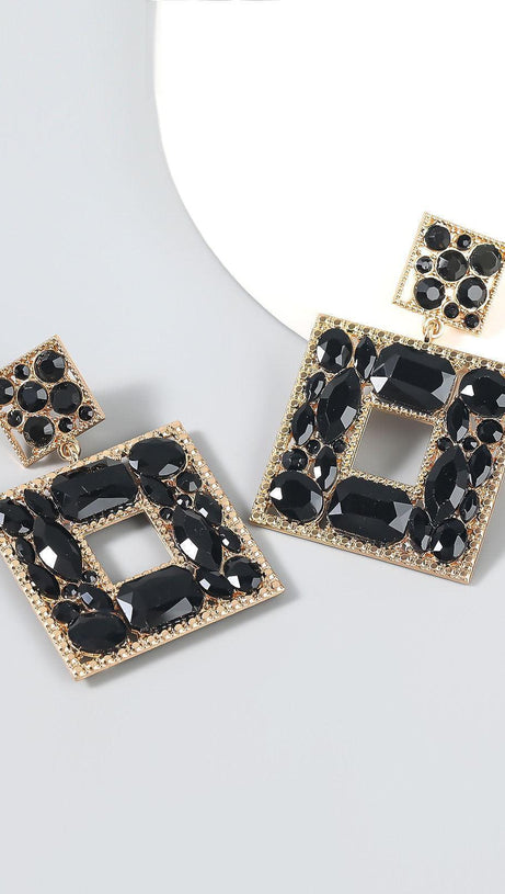 GEM DOOR KNOCKER STATEMENT EARRINGS