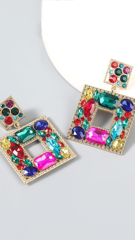 GEM DOOR KNOCKER STATEMENT EARRINGS