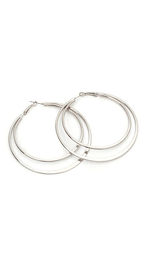 AIIZIE GEOMETRIC LARGE CIRCLE DOUBLE EARRINGS - product image