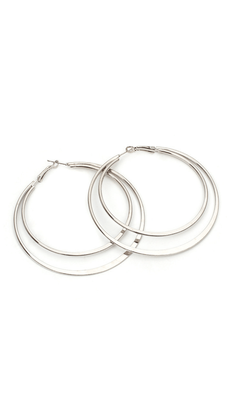 GEOMETRIC LARGE CIRCLE DOUBLE EARRINGS