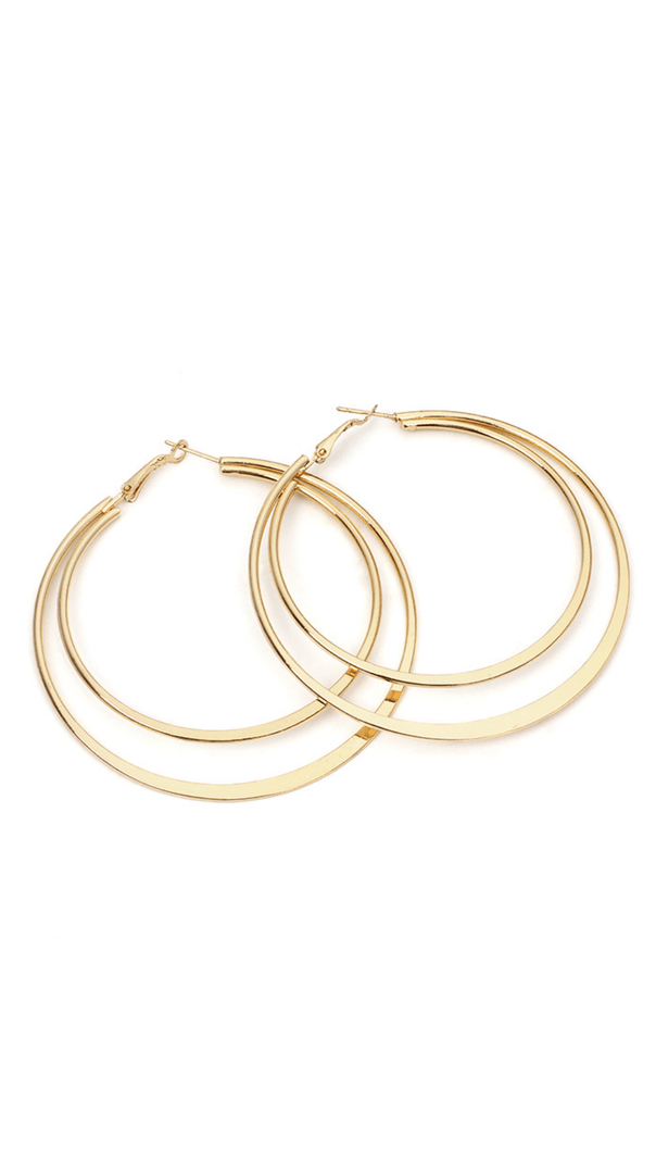 AIIZIE GEOMETRIC LARGE CIRCLE DOUBLE EARRINGS - product image