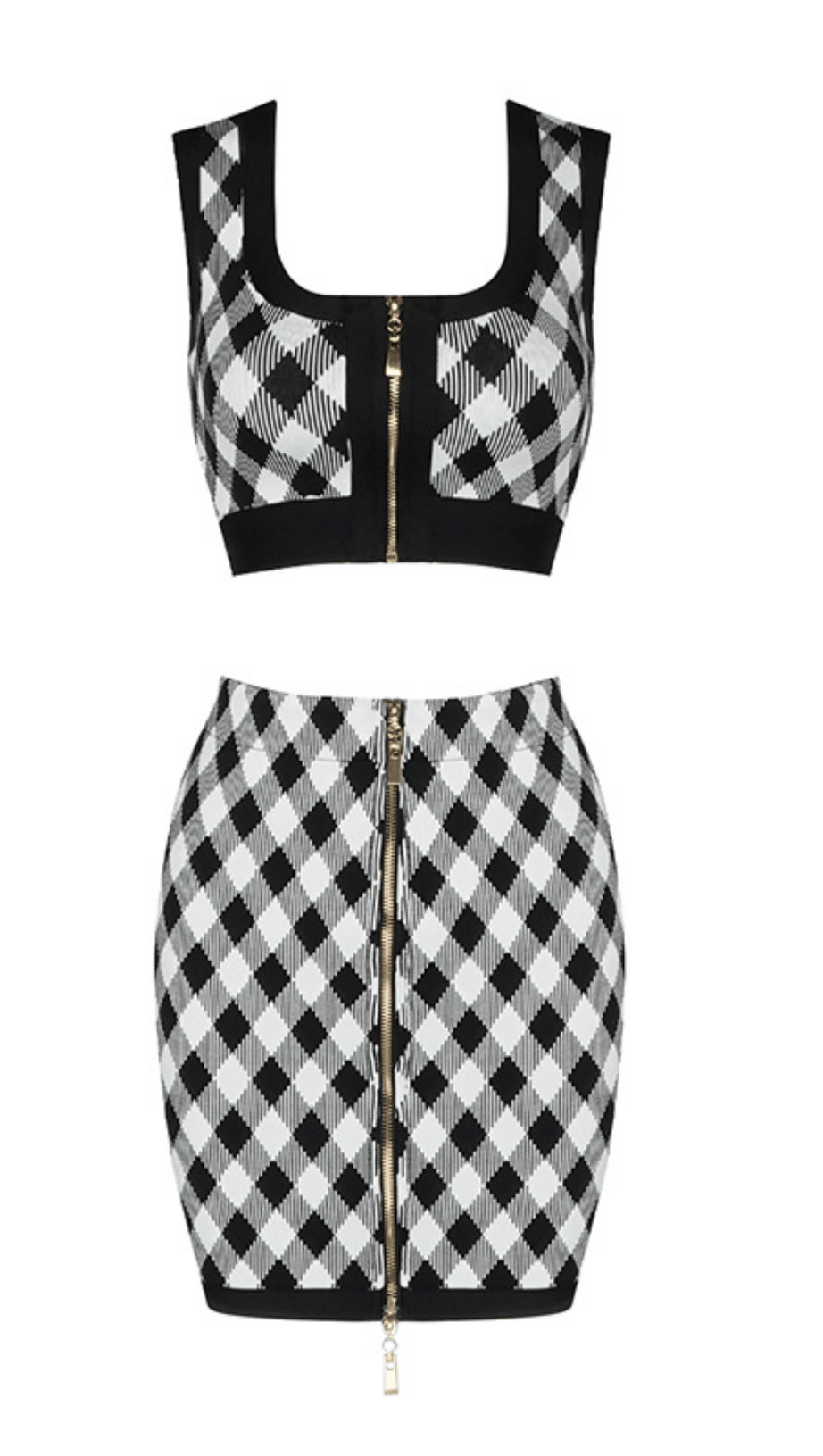 GEOMETRIC PATTERN SKIRT SUIT