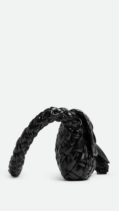 GIANA WEAVE SHOULDER BAG - BLACK