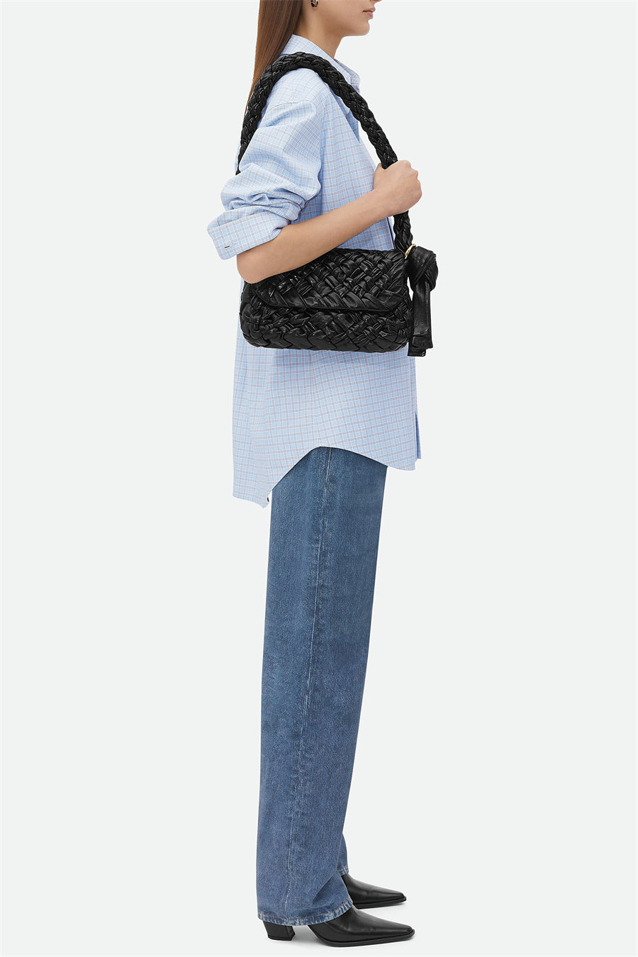 AIIZIE GIANA WEAVE SHOULDER BAG - BLACK - product image