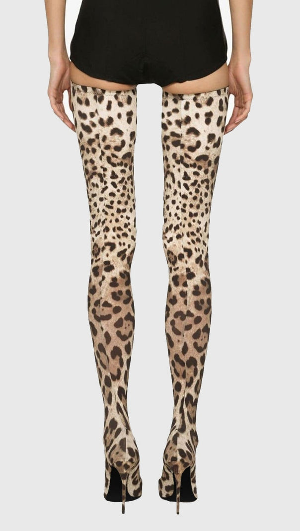 AIIZIE GISELLE LEOPARD PRINT THIGH-HIGH BOOTS - product image