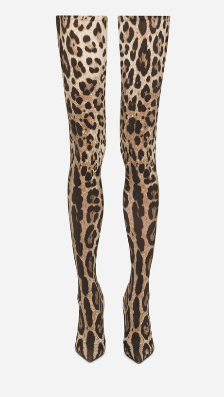 Overknee-Stiefel „Giselle“ mit Leopardenmuster