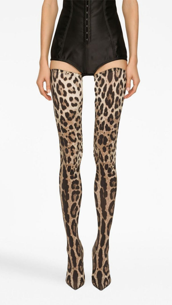 AIIZIE GISELLE LEOPARD PRINT THIGH-HIGH BOOTS - product image