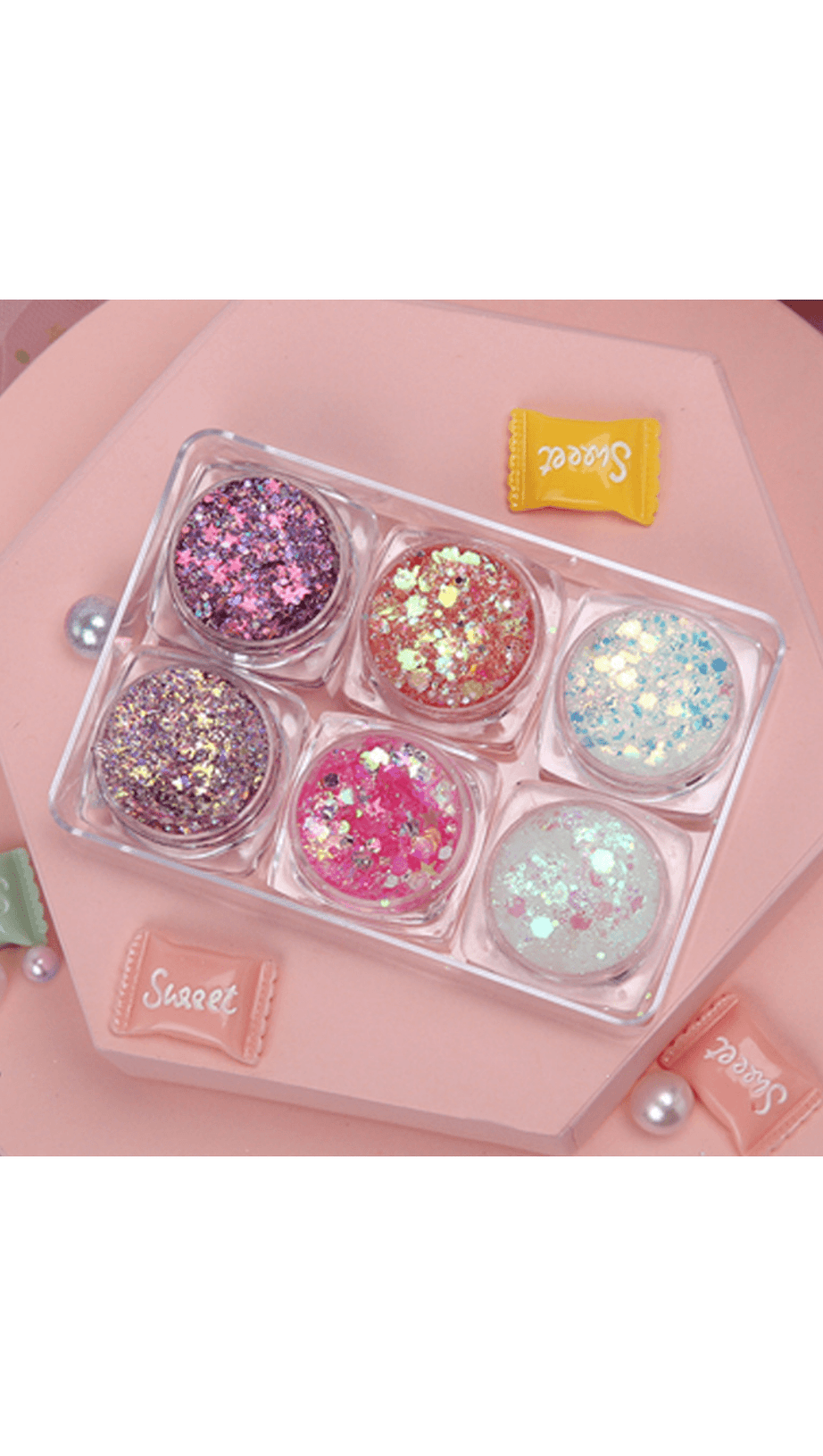 GLITTER GLITTER FOR GEL EYE MAKEUP.