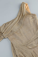One Shoulder Draped Metallic Gown