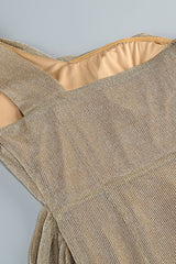 One Shoulder Draped Metallic Gown