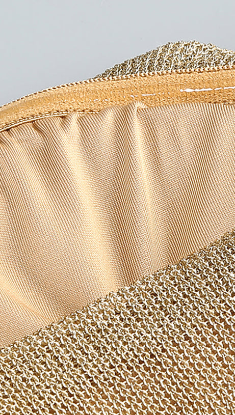 Drapiertes Metallic-Kleid mit einer Schulter